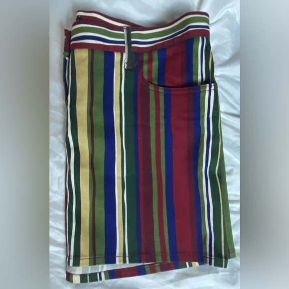 Dolce Gabbana Denim Striped Mini Skirt sz 44 Italy - Picture 3 of 6